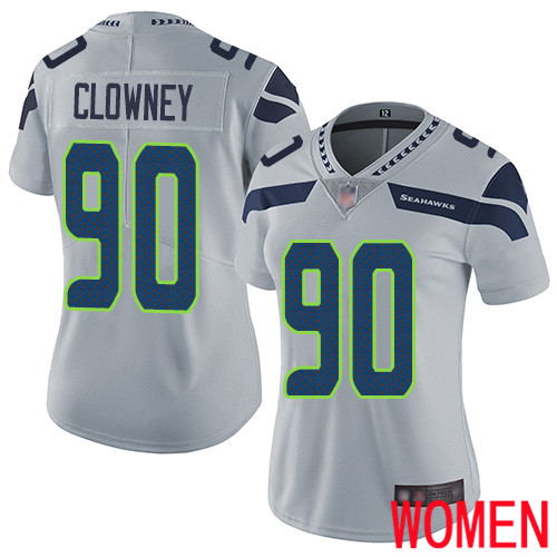 Seattle Seahawks Limited Grey Women Jadeveon Clowney Alternate Jersey NFL Football #90 Vapor Untouchable